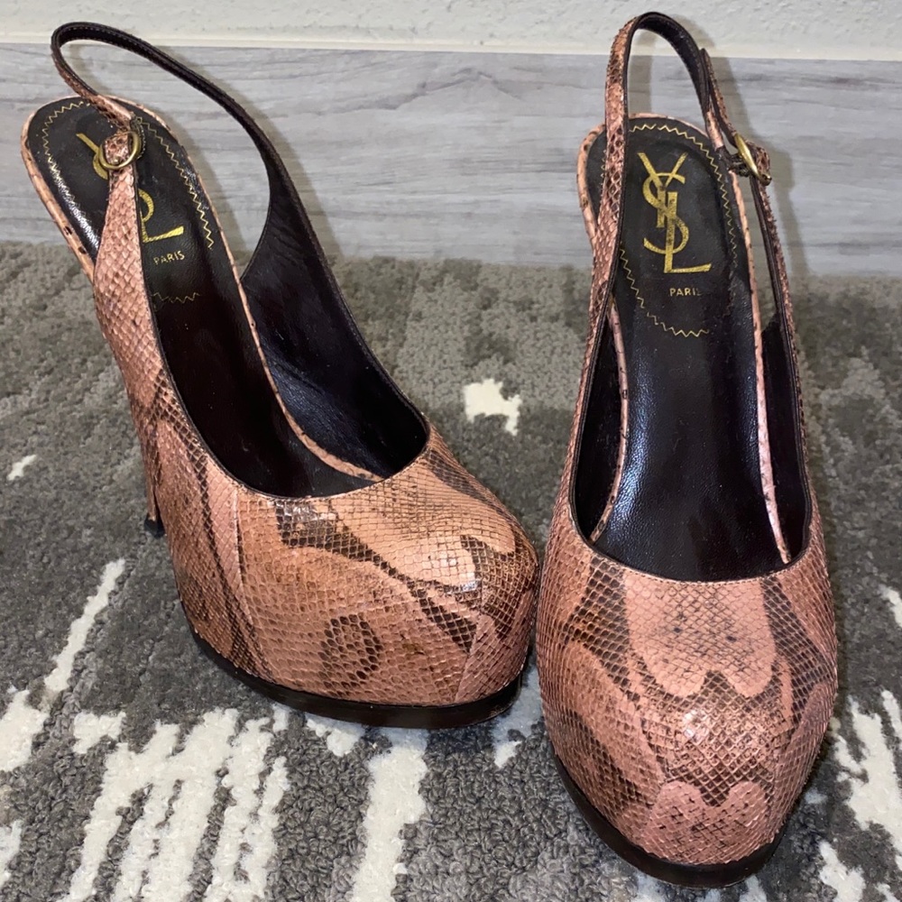 YSL Saint Laurent Paris Python Pumps